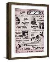 Apollo Theatre: Earl Hines, Louis Armstrong, Ella Fitzgerald, Fletcher Henderson and More-null-Framed Art Print