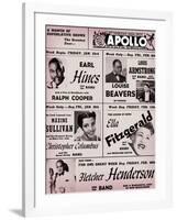 Apollo Theatre: Earl Hines, Louis Armstrong, Ella Fitzgerald, Fletcher Henderson and More-null-Framed Art Print