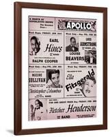 Apollo Theatre: Earl Hines, Louis Armstrong, Ella Fitzgerald, Fletcher Henderson and More-null-Framed Art Print