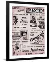 Apollo Theatre: Earl Hines, Louis Armstrong, Ella Fitzgerald, Fletcher Henderson and More-null-Framed Art Print