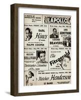 Apollo Theatre: Earl Hines, Louis Armstrong, Ella Fitzgerald, Fletcher Henderson and More-null-Framed Art Print