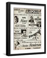 Apollo Theatre: Earl Hines, Louis Armstrong, Ella Fitzgerald, Fletcher Henderson and More-null-Framed Art Print