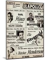 Apollo Theatre: Earl Hines, Louis Armstrong, Ella Fitzgerald, Fletcher Henderson and More-null-Mounted Art Print