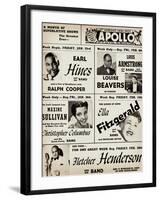 Apollo Theatre: Earl Hines, Louis Armstrong, Ella Fitzgerald, Fletcher Henderson and More-null-Framed Art Print