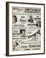 Apollo Theatre: Earl Hines, Louis Armstrong, Ella Fitzgerald, Fletcher Henderson and More-null-Framed Art Print