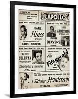 Apollo Theatre: Earl Hines, Louis Armstrong, Ella Fitzgerald, Fletcher Henderson and More-null-Framed Art Print