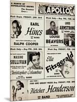 Apollo Theatre: Earl Hines, Louis Armstrong, Ella Fitzgerald, Fletcher Henderson and More-null-Mounted Art Print