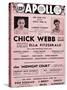 Apollo Theatre  Handbill: Chick Webb, Ella Fitzgerald, Cook and Brown, Wolford's Pets and More-null-Stretched Canvas