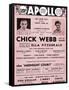 Apollo Theatre  Handbill: Chick Webb, Ella Fitzgerald, Cook and Brown, Wolford's Pets and More-null-Framed Stretched Canvas