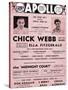 Apollo Theatre  Handbill: Chick Webb, Ella Fitzgerald, Cook and Brown, Wolford's Pets and More-null-Stretched Canvas