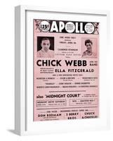 Apollo Theatre  Handbill: Chick Webb, Ella Fitzgerald, Cook and Brown, Wolford's Pets and More-null-Framed Art Print