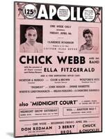 Apollo Theatre  Handbill: Chick Webb, Ella Fitzgerald, Cook and Brown, Wolford's Pets and More-null-Mounted Art Print