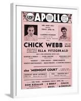 Apollo Theatre  Handbill: Chick Webb, Ella Fitzgerald, Cook and Brown, Wolford's Pets and More-null-Framed Art Print