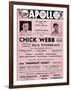 Apollo Theatre  Handbill: Chick Webb, Ella Fitzgerald, Cook and Brown, Wolford's Pets and More-null-Framed Art Print