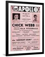 Apollo Theatre  Handbill: Chick Webb, Ella Fitzgerald, Cook and Brown, Wolford's Pets and More-null-Framed Art Print