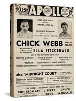 Apollo Theatre  Handbill: Chick Webb, Ella Fitzgerald, Cook and Brown, Wolford's Pets and More-null-Stretched Canvas