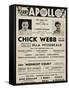 Apollo Theatre  Handbill: Chick Webb, Ella Fitzgerald, Cook and Brown, Wolford's Pets and More-null-Framed Stretched Canvas