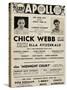 Apollo Theatre  Handbill: Chick Webb, Ella Fitzgerald, Cook and Brown, Wolford's Pets and More-null-Stretched Canvas