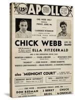 Apollo Theatre  Handbill: Chick Webb, Ella Fitzgerald, Cook and Brown, Wolford's Pets and More-null-Stretched Canvas