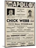 Apollo Theatre  Handbill: Chick Webb, Ella Fitzgerald, Cook and Brown, Wolford's Pets and More-null-Mounted Art Print