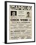 Apollo Theatre  Handbill: Chick Webb, Ella Fitzgerald, Cook and Brown, Wolford's Pets and More-null-Framed Art Print