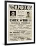 Apollo Theatre  Handbill: Chick Webb, Ella Fitzgerald, Cook and Brown, Wolford's Pets and More-null-Framed Art Print