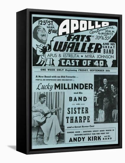 Apollo Theatre  Handbill: Fats Waller, Lucky Millinder, Sister Tharpe-null-Framed Stretched Canvas