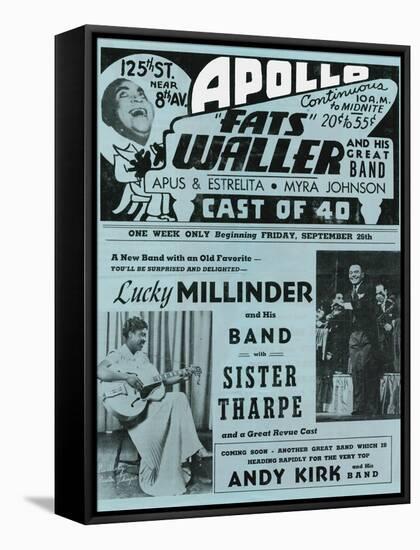 Apollo Theatre  Handbill: Fats Waller, Lucky Millinder, Sister Tharpe-null-Framed Stretched Canvas