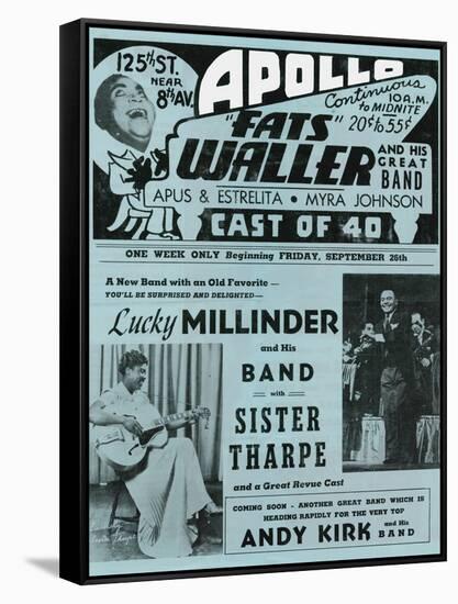 Apollo Theatre  Handbill: Fats Waller, Lucky Millinder, Sister Tharpe-null-Framed Stretched Canvas