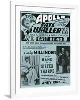 Apollo Theatre  Handbill: Fats Waller, Lucky Millinder, Sister Tharpe-null-Framed Art Print