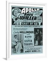 Apollo Theatre  Handbill: Fats Waller, Lucky Millinder, Sister Tharpe-null-Framed Art Print