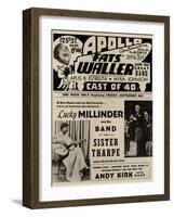 Apollo Theatre  Handbill: Fats Waller, Lucky Millinder, Sister Tharpe-null-Framed Art Print