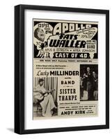 Apollo Theatre  Handbill: Fats Waller, Lucky Millinder, Sister Tharpe-null-Framed Art Print