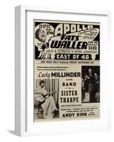 Apollo Theatre  Handbill: Fats Waller, Lucky Millinder, Sister Tharpe-null-Framed Art Print