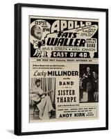 Apollo Theatre  Handbill: Fats Waller, Lucky Millinder, Sister Tharpe-null-Framed Art Print