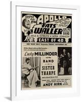 Apollo Theatre  Handbill: Fats Waller, Lucky Millinder, Sister Tharpe-null-Framed Art Print