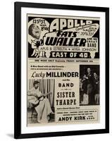 Apollo Theatre  Handbill: Fats Waller, Lucky Millinder, Sister Tharpe-null-Framed Art Print