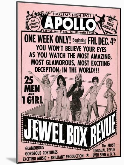 Apollo Theatre Jewel Box Revue: Gorgeous and Glamorous, 25 Men and 1 Girl-null-Mounted Art Print