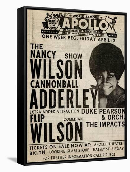 Apollo Theatre: Nancy Wilson, Cannonball Adderley, Duke Pearson, Flip Wilson, and The Impacts; 1968-null-Framed Stretched Canvas