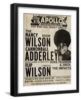 Apollo Theatre: Nancy Wilson, Cannonball Adderley, Duke Pearson, Flip Wilson, and The Impacts; 1968-null-Framed Art Print