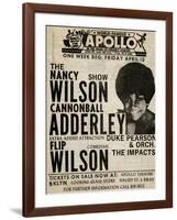 Apollo Theatre: Nancy Wilson, Cannonball Adderley, Duke Pearson, Flip Wilson, and The Impacts; 1968-null-Framed Art Print