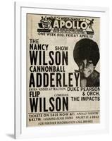 Apollo Theatre: Nancy Wilson, Cannonball Adderley, Duke Pearson, Flip Wilson, and The Impacts; 1968-null-Framed Art Print