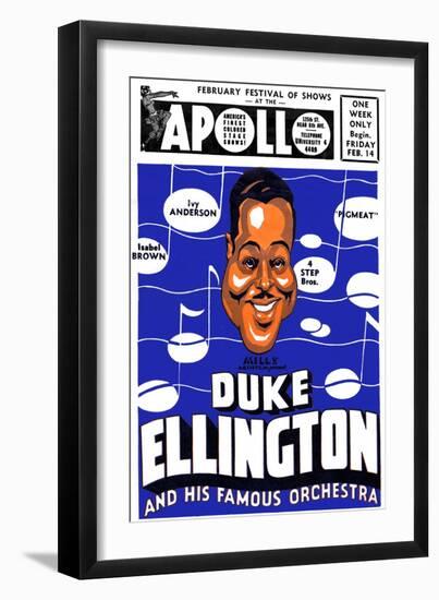 Apollo Theatre Newspaper Ad: Duke Ellington and Orchestra, Isabel Brown, Ivy Anderson and More-null-Framed Art Print