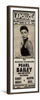 Apollo Theatre Newspaper Ad: Pearl Bailey and Her Revue, Bunny Briggs, and Martin Brothers; 1965-null-Framed Premium Giclee Print