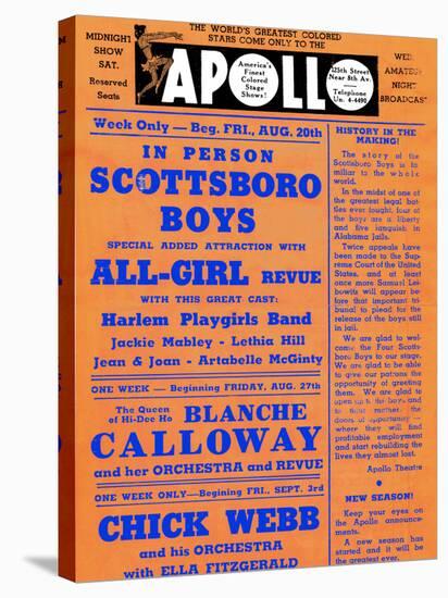 Apollo Theatre: Scottsboro Boys, Blanche Calloway, Chick Webb, Ella Fitzgerald, and More-null-Stretched Canvas