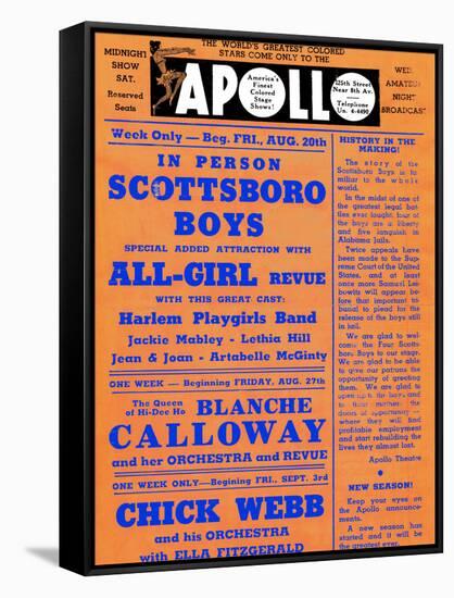 Apollo Theatre: Scottsboro Boys, Blanche Calloway, Chick Webb, Ella Fitzgerald, and More-null-Framed Stretched Canvas