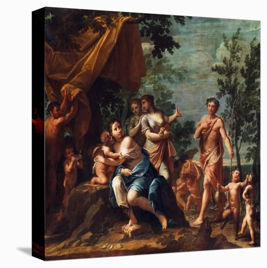 Apollo with Three Graces, Venus, Cupid and Pan-Marcantonio Franceschini-Stretched Canvas