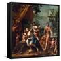 Apollo with Three Graces, Venus, Cupid and Pan-Marcantonio Franceschini-Framed Stretched Canvas