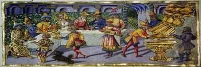 The Triumphs of Love and Chastity, Part of the Front Panel of a Cassone (Tempera and Gold on Panel)-Apollonio Di Giovanni-Framed Stretched Canvas