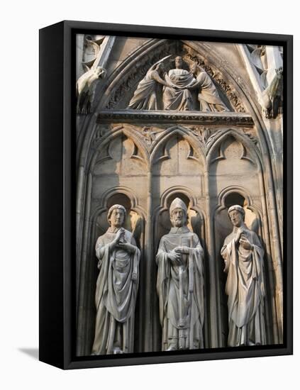 Apostle Sculptures, South Facade, Notre Dame Cathedral, Paris, France, Europe-Godong-Framed Stretched Canvas